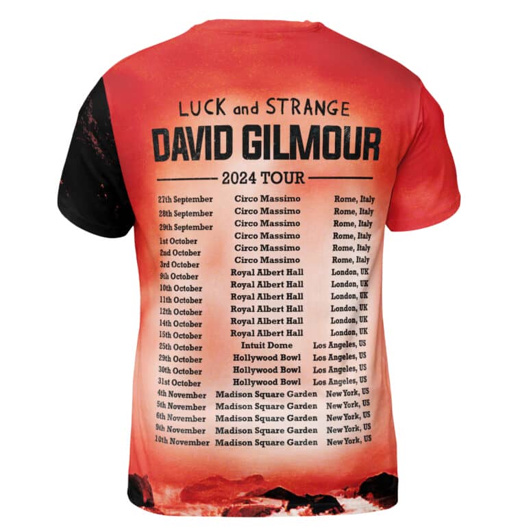 David Gilmour Luck And Strange 2024 Tour Dates Red Shirt David Gilmour Luck And Strange 2024 Tour Dates Red Shirt
