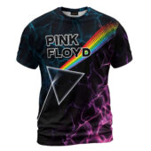 Shirt Front Pink Floyd Dark Side Of The Moon Blue And Pink Lights Wallpaper Hoodie - OtherBrick