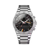 Dark Side Of The Moon 40th Artwork Black Wall Silver Watch Front - OtherBrick