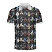 Dark Side Of The Moon Logo X All Albums Pink Floyd Mockup Aop Polo Front Back Detail - OtherBrick