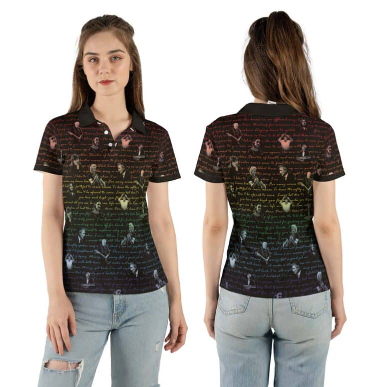 Dark Side Of The Moon Lyrics And Pink Floyd Band Polo Shirt Dark Side Of The Moon Lyrics And Pink Floyd Band Polo Shirt