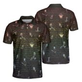 Dark Side Of The Moon Lyrics And Pink Floyd Band Vintage Mockup Aop Polo Front Back - OtherBrick
