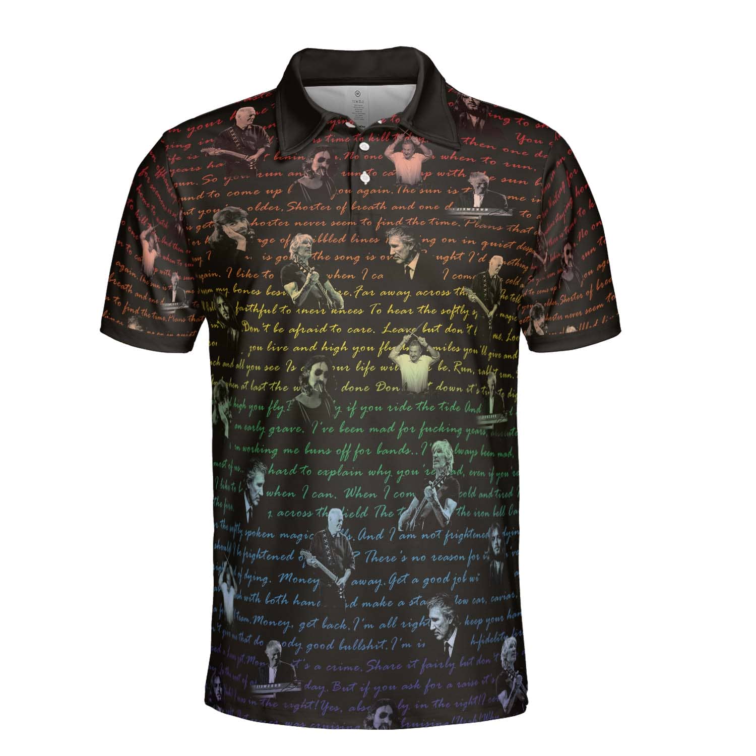 Dark Side Of The Moon Lyrics And Pink Floyd Band Polo Shirt Dark Side Of The Moon Lyrics And Pink Floyd Band Polo Shirt