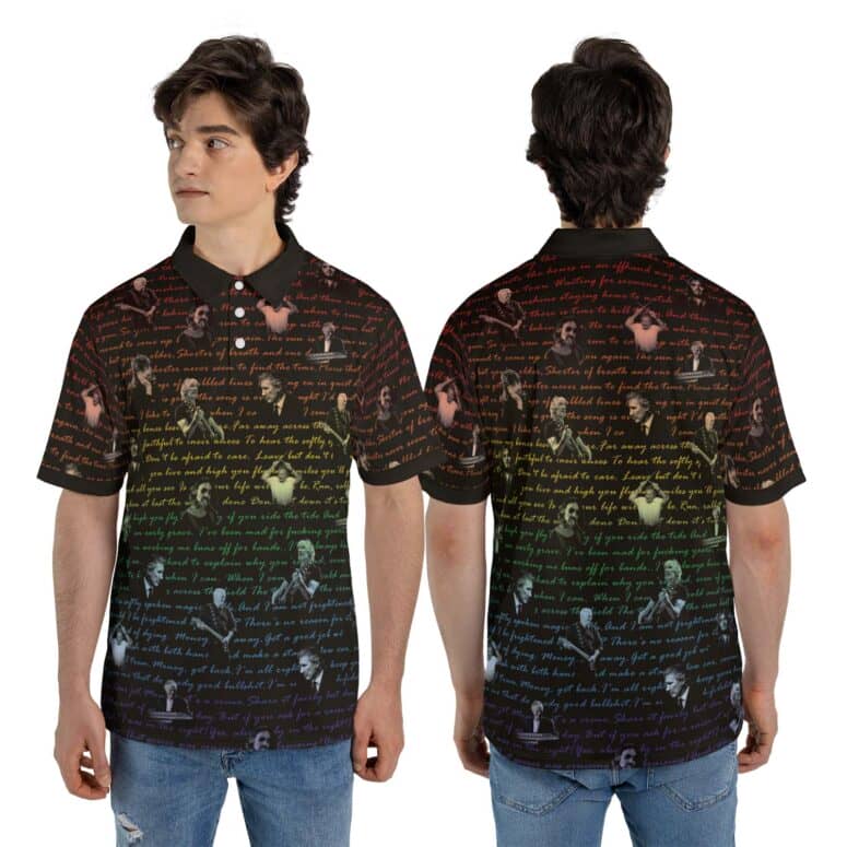 Dark Side Of The Moon Lyrics And Pink Floyd Band Polo Shirt Dark Side Of The Moon Lyrics And Pink Floyd Band Polo Shirt