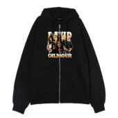 Limited David Gilmour Pink Floyd Member Vintage Front Ziphoodie Black - OtherBrick