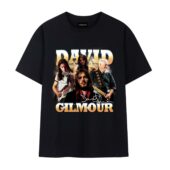 Limited David Gilmour Pink Floyd Member Vintagefront Tshirt Black - OtherBrick