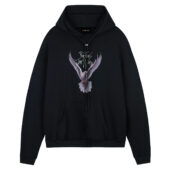 White Dove Peace Bird The Wall Front Hoodie Black - OtherBrick