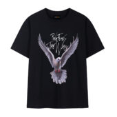 White Dove Peace Bird The Wall Front Tshirt Black - OtherBrick