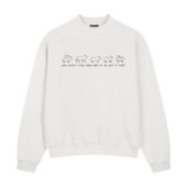You Better Stay Home And Do As You’re Told Sheep Lyric Front Sweatshirt White - OtherBrick