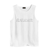 You Better Stay Home And Do As You’re Told Sheep Lyric Front Tank White - OtherBrick