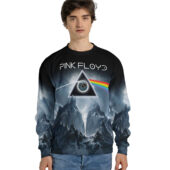 Sweater Front Dark Side Of The Moon Pulse Mountain Pink Floyd Hoodie - OtherBrick