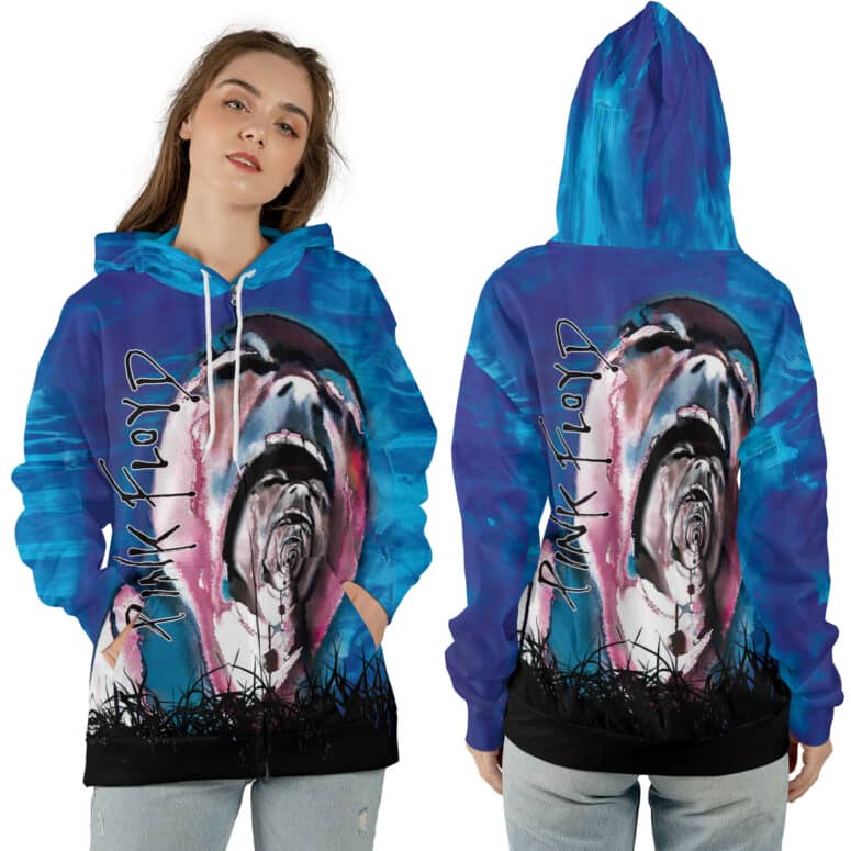 Pink Floyd Screaming Face The Wall Painting Light Blue Shirt Pink Floyd Screaming Face The Wall Painting Light Blue Shirt