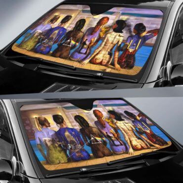 Pink Floyd Back Art Catalog Watercolor Painting Auto Sun Shade