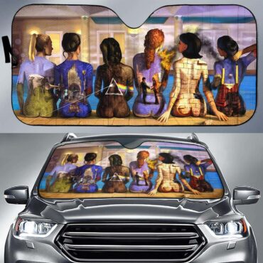 Pink Floyd Back Art Catalog Watercolor Painting Auto Sun Shade