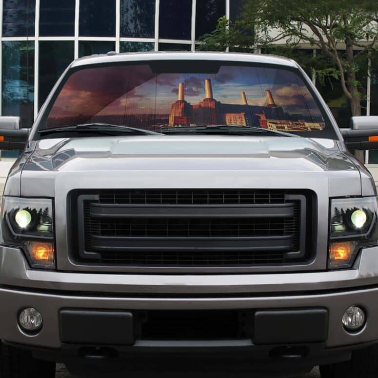 Animals Album Cover Flying Pig Battersea Power Station Auto Sun Shade
