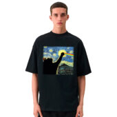 Cat Starry Night Dsotm Van Gogh Front Shirt Man Black - OtherBrick