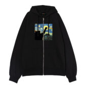 Cat Starry Night Dsotm Van Gogh Front Ziphoodie Black - OtherBrick