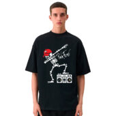Dark Side Of Skeleton Dab Dabbing Front Shirt Man Black - OtherBrick