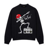 Dark Side Of Skeleton Dab Dabbing Front Sweatshirt Black - OtherBrick