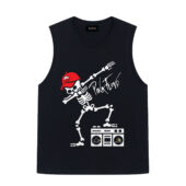 Dark Side Of Skeleton Dab Dabbing Front Tank Black - OtherBrick
