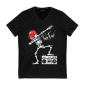 Dark Side Of Skeleton Dab Dabbing Front Vneck Black - OtherBrick