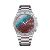 Meddle Album Cover Pink Floyd Gentleman Powermatic Silver Watch Front - OtherBrick
