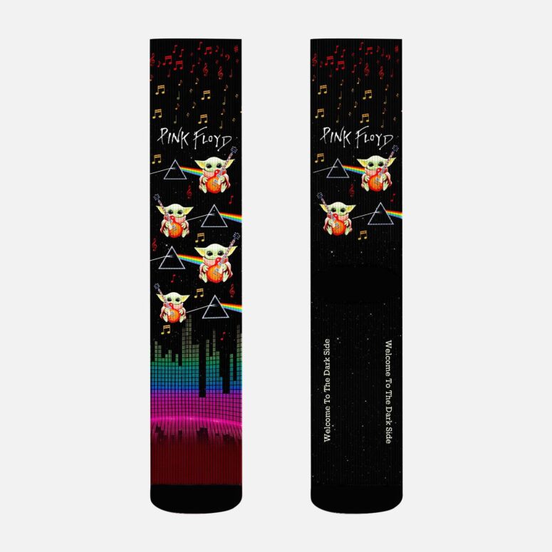 Music Baby Yoda Din Grogu Welcome To The Dark Side Pink Floyd Socks
