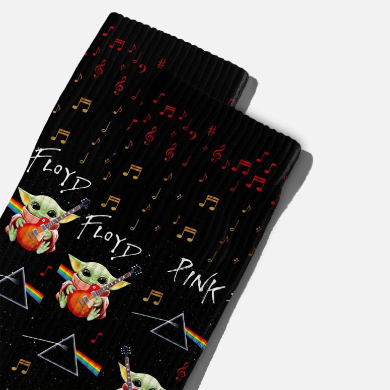 Music Baby Yoda Din Grogu Welcome To The Dark Side Pink Floyd Socks