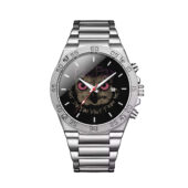 Owl What Do You Want From Me Gentleman Powermatic Silver Watch Front - OtherBrick