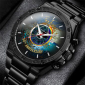 Pink Floyd 50th Anniversary Dsotm Pulse Gentleman Powermatic Silver Watch Black - OtherBrick