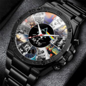 Pink Floyd Album Collage Gentleman Powermatic Silver Watch Black - OtherBrick