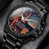 Pink Floyd Animals Pig Fly Gentleman Powermatic Silver Watch Black - OtherBrick