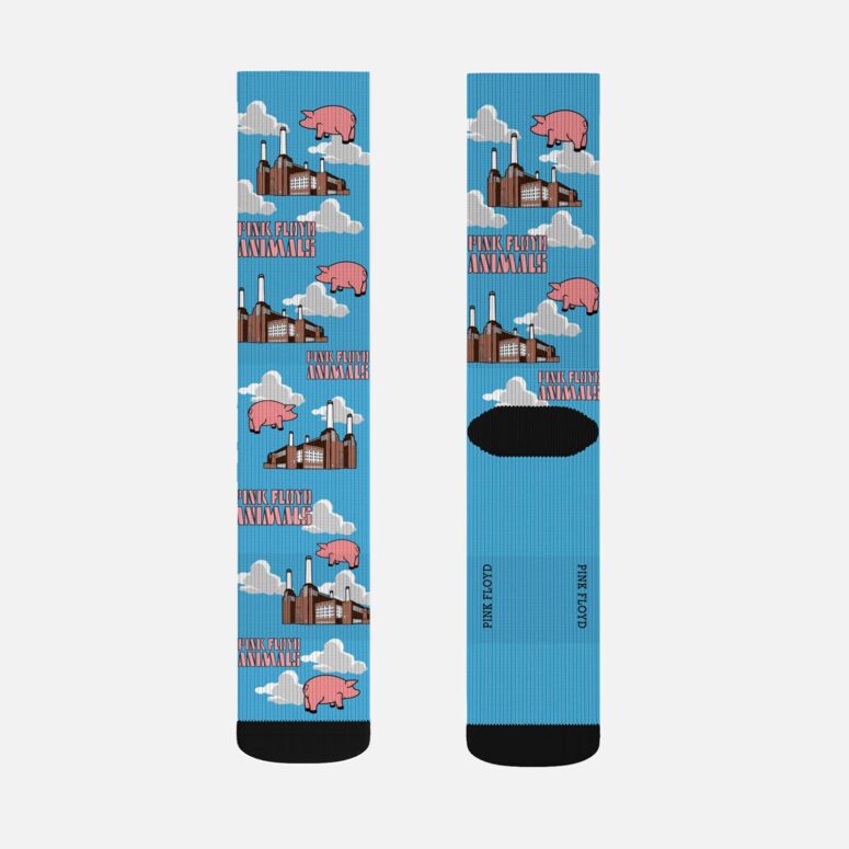 Animals Pig Fly In Blue Sky over Battersea Power Station Pink Floyd Socks