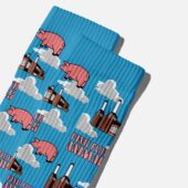 Pink Floyd Animals Pig Fly In Blue Sky Over Battersea Power Station Socks 3 - OtherBrick