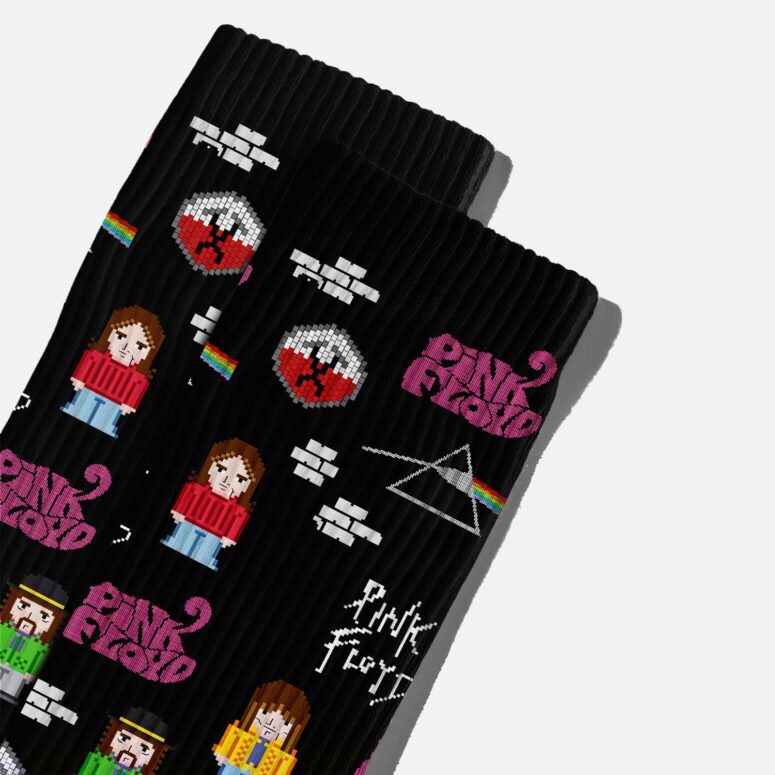 The Wall DSOTM Members Pixel Pink Floyd Socks