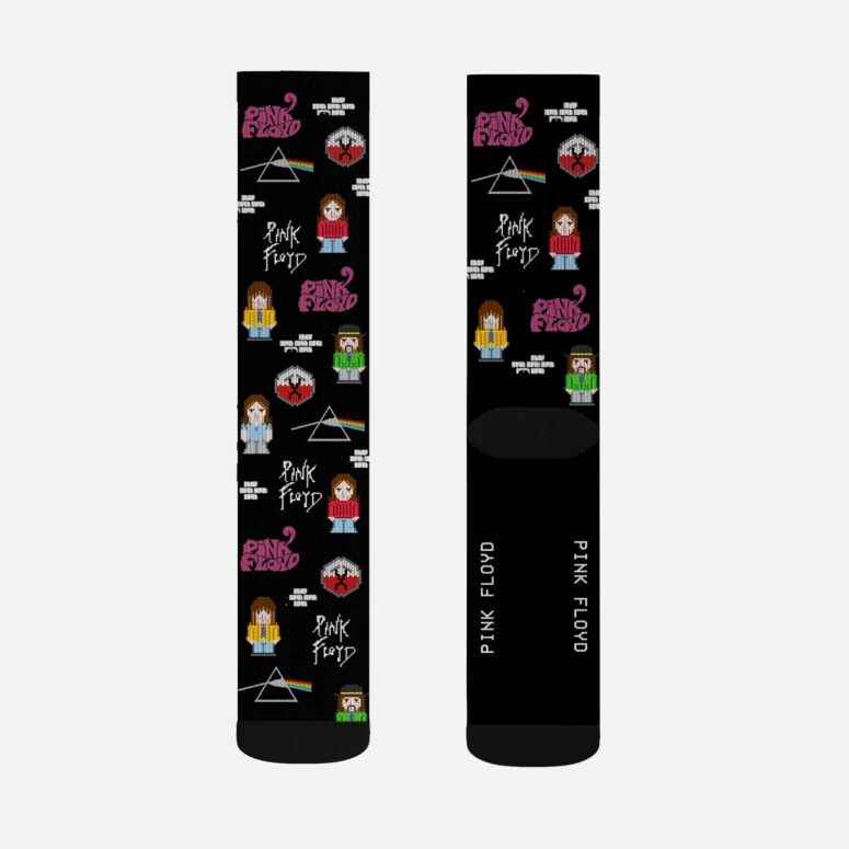 The Wall DSOTM Members Pixel Pink Floyd Socks