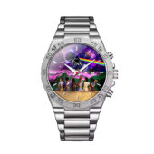Pink Floyd Dsotm Back Art Gentleman Powermatic Silver Watch Front - OtherBrick