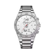 Pink Floyd The Wall Album Gentleman Powermatic Silver Watch Front - OtherBrick