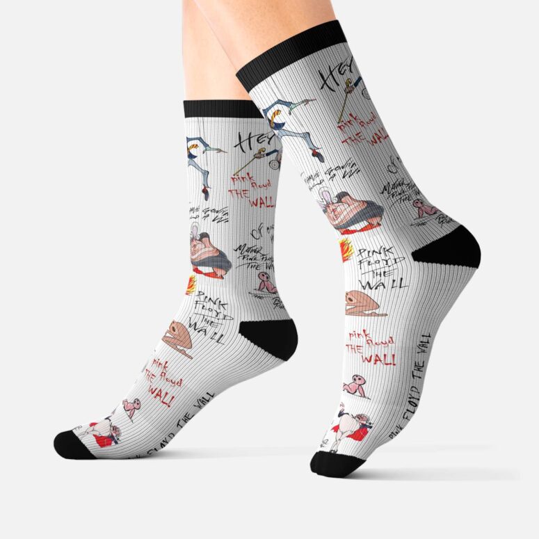 The Wall Wife Mother Teacher Pink Floyd Socks