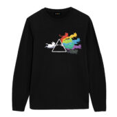 Prisma Rainbow Cats Dark Side Of The Moon Front Longsleeve Black - OtherBrick