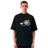 Prisma Rainbow Cats Dark Side Of The Moon Front Shirt Man Black - OtherBrick