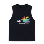 Prisma Rainbow Cats Dark Side Of The Moon Front Tank Black - OtherBrick
