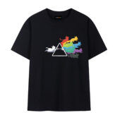 Prisma Rainbow Cats Dark Side Of The Moon Front Tshirt Black - OtherBrick