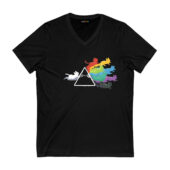 Prisma Rainbow Cats Dark Side Of The Moon Front Vneck Black - OtherBrick