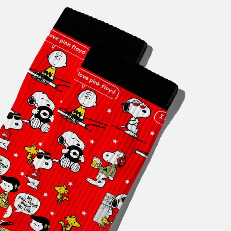 Snoopy And Charlie Brown The Wall DSOTM Pink Floyd Socks Snoopy And Charlie Brown The Wall DSOTM Pink Floyd Socks