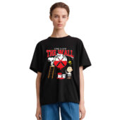 Snoopy Charlie Brown And Woodstock Paint Pink Floyd The Wall Front Shirt Woman Black - OtherBrick