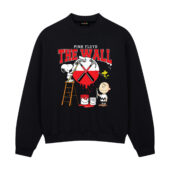 Snoopy Charlie Brown And Woodstock Paint Pink Floyd The Wall Front Sweatshirt Black - OtherBrick