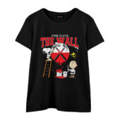 Snoopy Charlie Brown And Woodstock Paint Pink Floyd The Wall Front Wtee Black - OtherBrick
