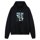 Snoopy Charlie Brown And Woodstock Painting Pulse Pink Floyd Front Hoodie Black - OtherBrick