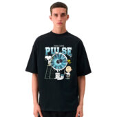 Snoopy Charlie Brown And Woodstock Painting Pulse Pink Floyd Front Shirt Man Black - OtherBrick